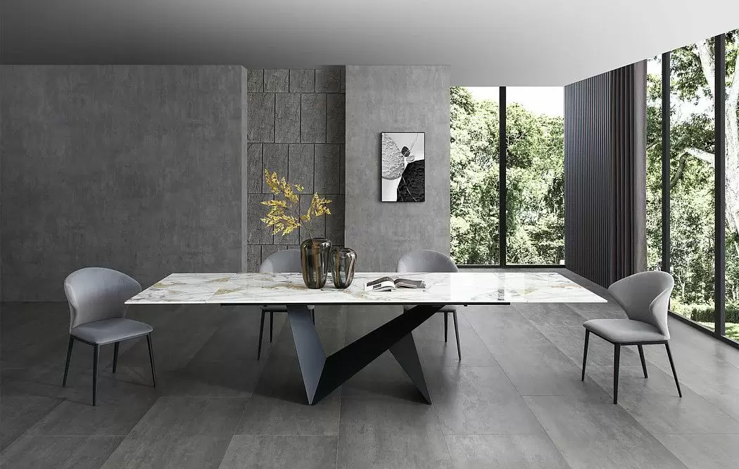 Стол раскладной Portofino Black 180-260, светлая керамика/черный - фото 7