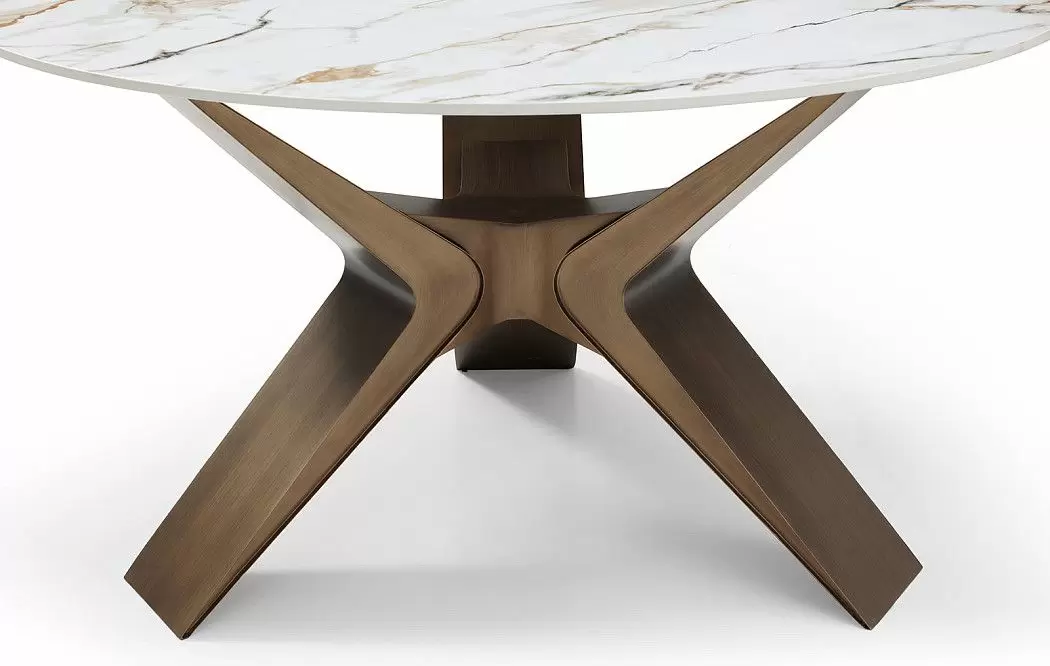 Стол Daniella 140, белая керамика/бронза - фото 6