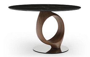 Стол Oasis 130, черная керамика/орех Стол Oasis 130, черная керамика/орех