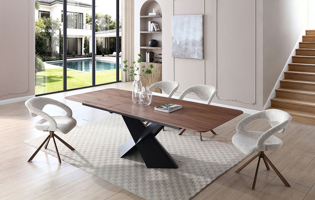 Стол раскладной Monaco 160-200, орех/черный - фото 4