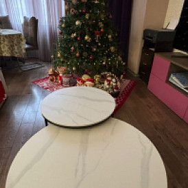 Набор из 2-х столов журнальных Fabio, белая керамика