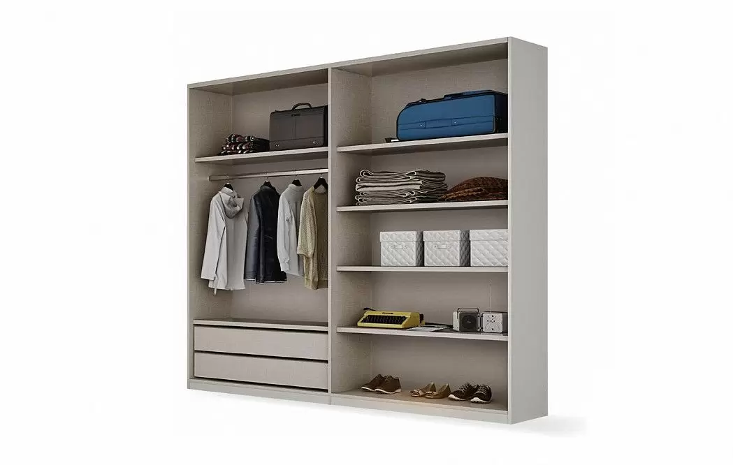 Шкаф FREE с 2 раздвижными дверями 195 H240, белый/стекло (YM504) - фото 4