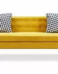 Диван Florence 3-х местный, желтый шафран/орех