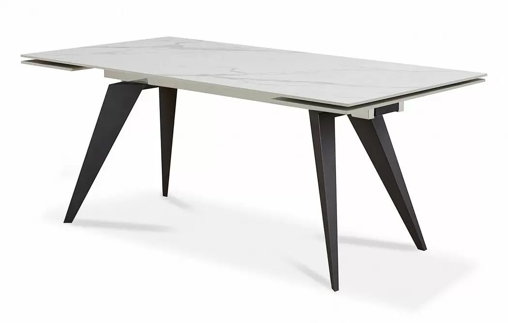 Стол раскладной Ramses 180-250, белый мрамор/черный - фото 3