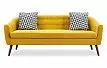 Диван Florence 3-х местный, желтый шафран/орех