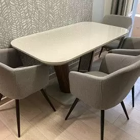 Стол раскладной Ester 160-200, бежевый/коричневый