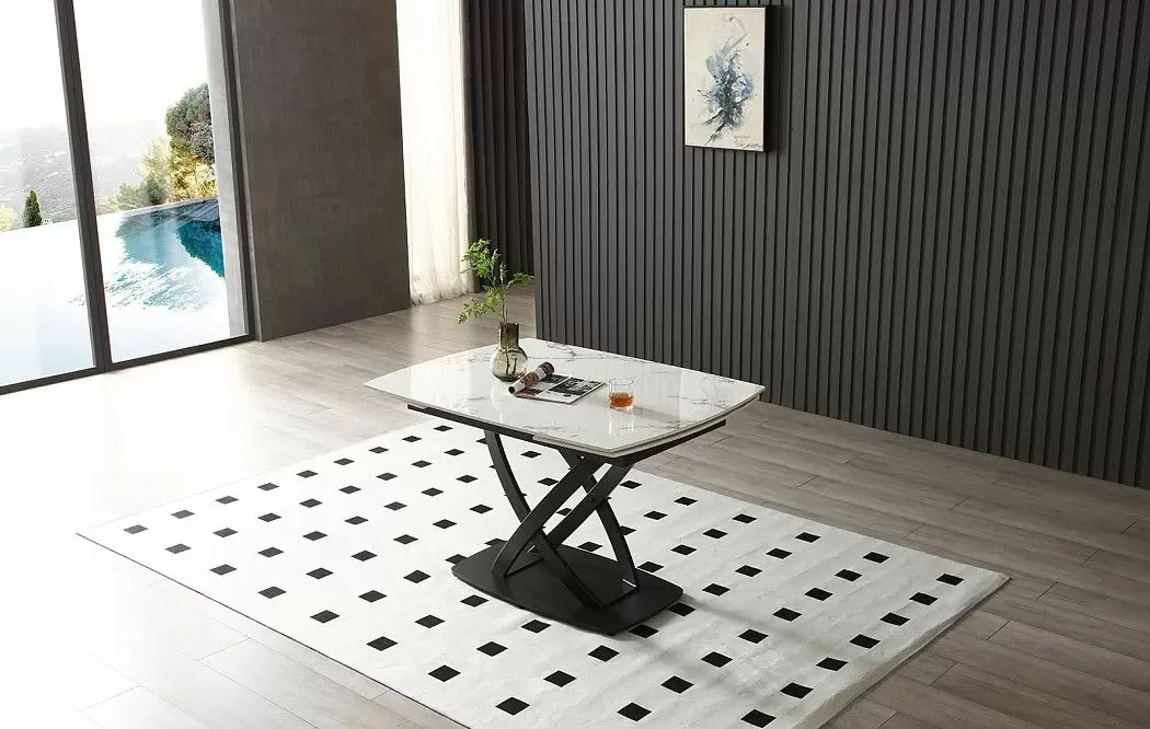 Стол раскладной Lorenzo 120-180, белая керамика - фото 7