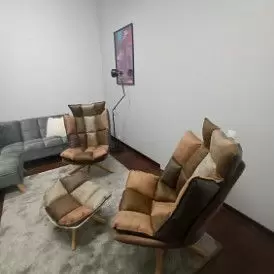 Оттоманка в стиле Husk, серый