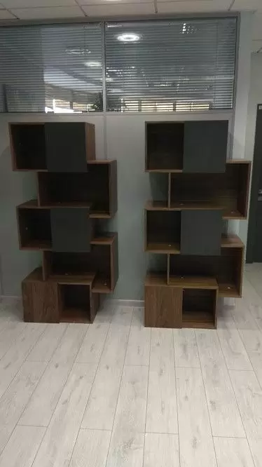 Стеллаж Palo Grey, орех/серые дверцы - фото 16