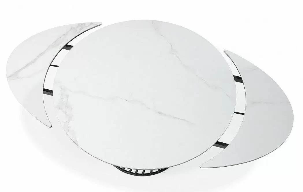 Стол раскладной Tornado 120-180, белая керамика/черный - фото 10