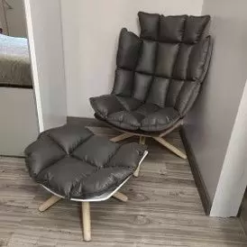 Оттоманка в стиле Husk, серый