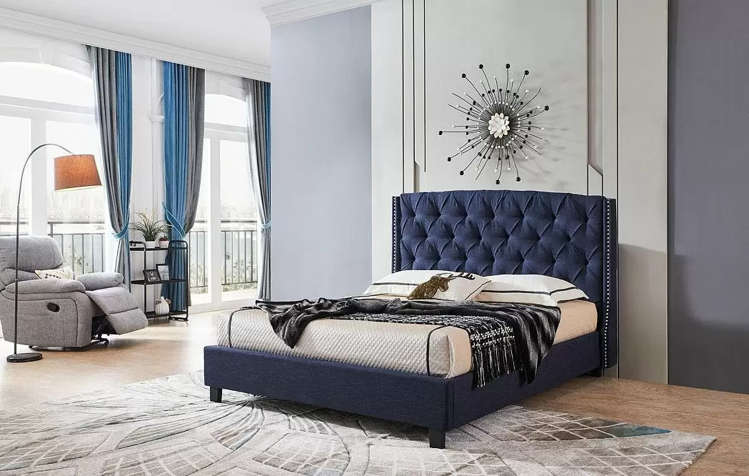 Кровать Evita Grand 180x200, темно-синий