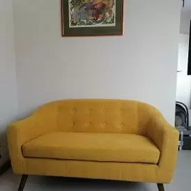 Диван Florence 2-х местный, темно-серый/цветные пуговицы