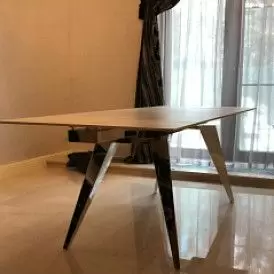Стол раскладной Ramses 160-230, белый мрамор/хром
