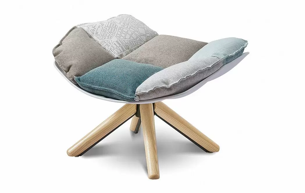 Кресло и оттоманка в стиле Husk, светлый пэчворк - фото 8