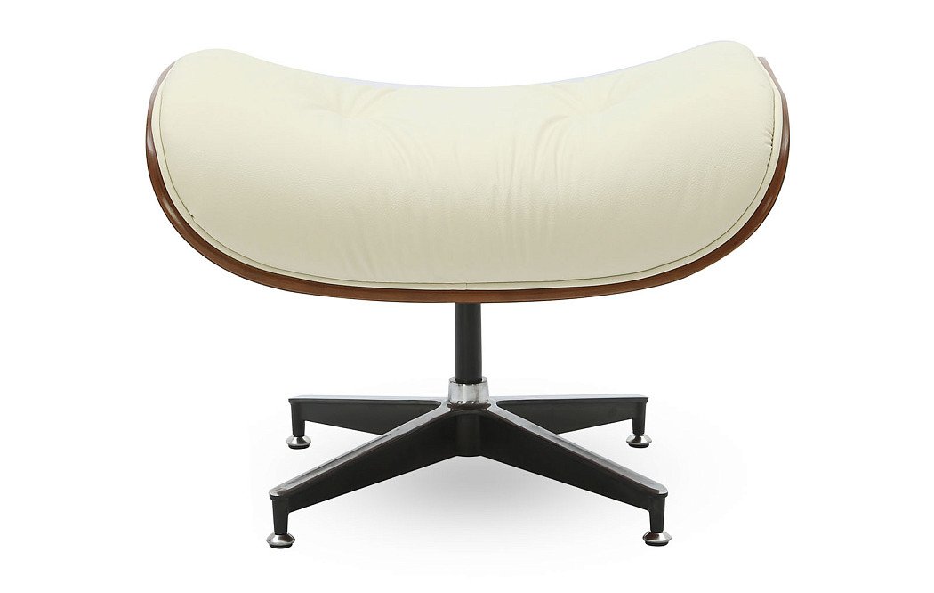 Комплект кресло и оттоманка Eames Lounge, кремовый/орех - фото 16