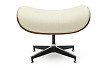 Комплект кресло и оттоманка Eames Lounge, кремовый/орех