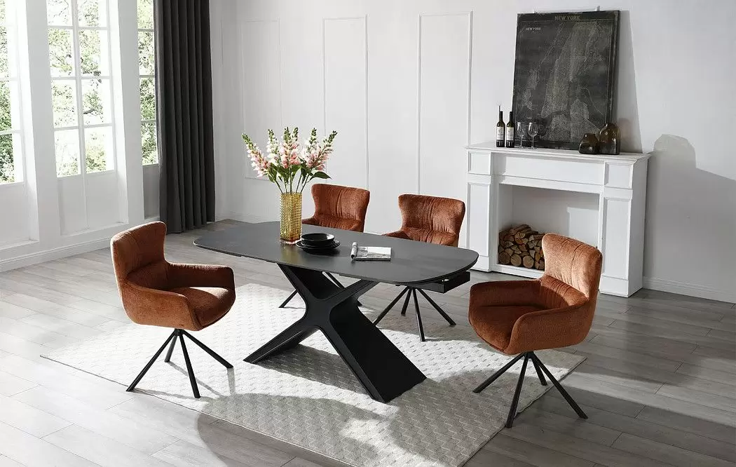 Стол раскладной Charlotta 180-260, черная керамика - фото 5