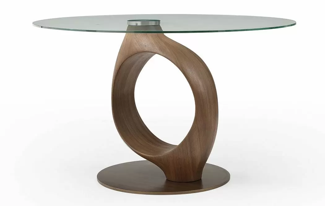 Стол Oasis 130, прозрачное стекло/орех/бронза - фото 10