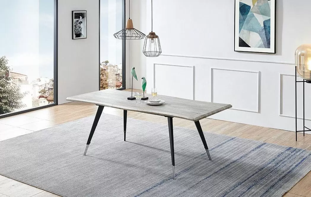 Стол раскладной Dusseldorf 160-200, античный дуб/черный - фото 12