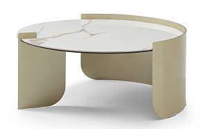 Стол журнальный Diva (92), белая керамика/шампань