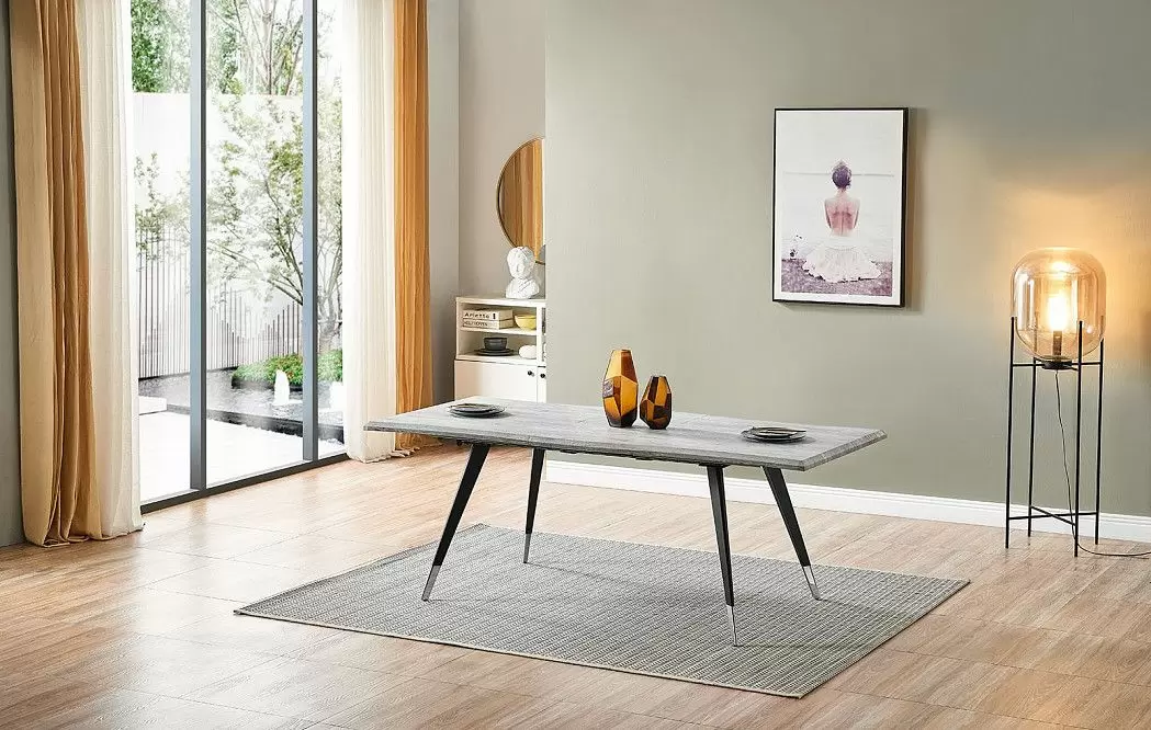 Стол раскладной Dusseldorf 160-200, античный дуб/черный - фото 4