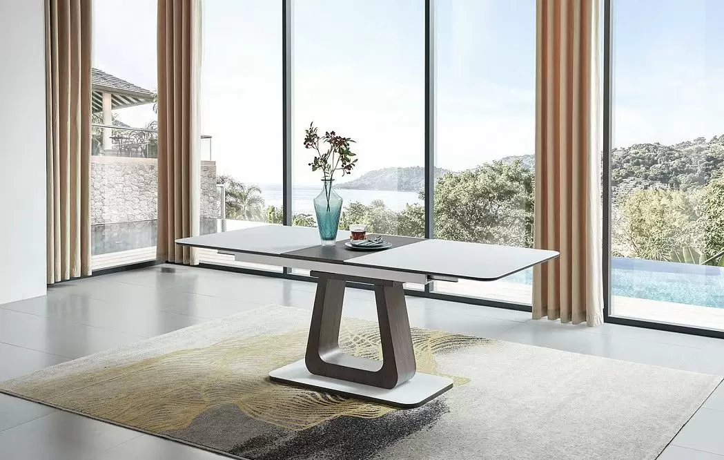 Стол раскладной Rosanna 160-200, темно-коричневый/белый - фото 4