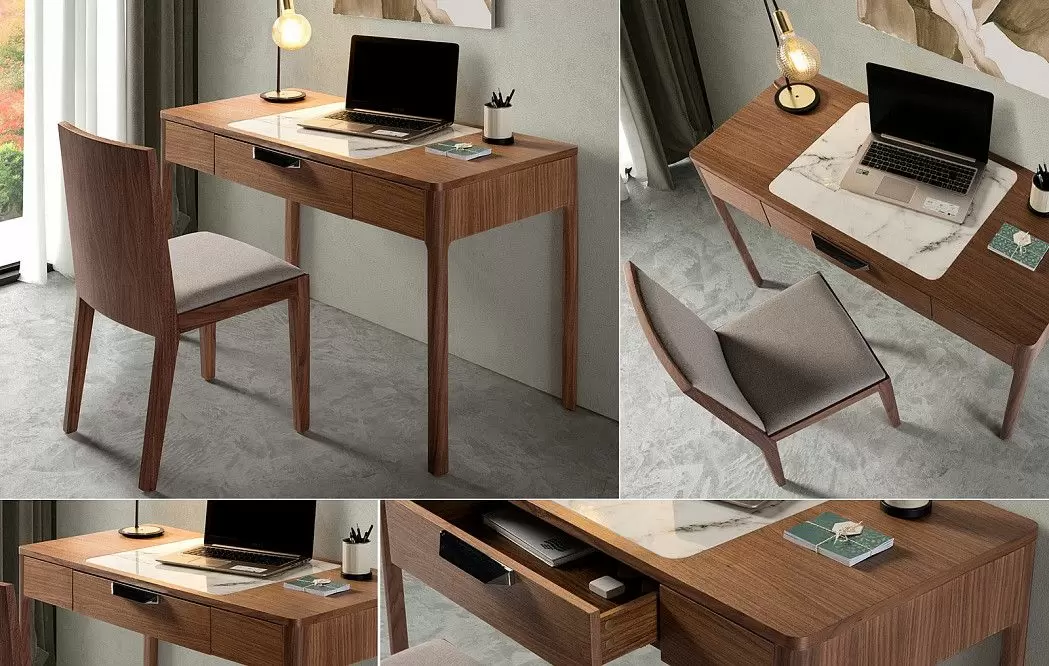 Стол письменный Stanford, орех/мрамор - фото 3