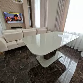 Стол раскладной Ester 160-200, бежевый/коричневый