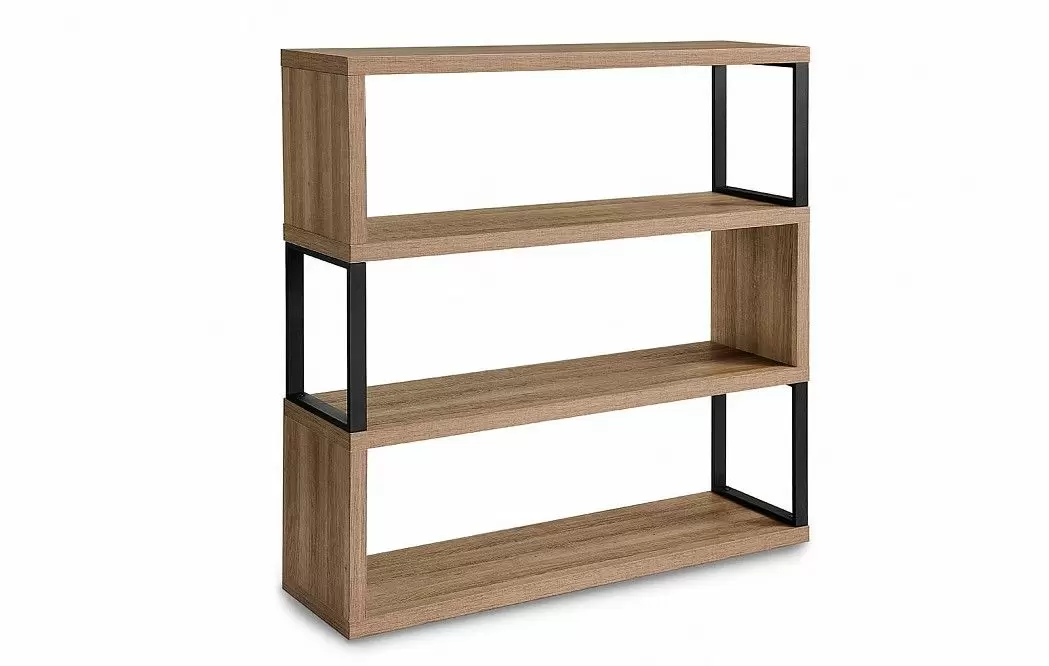 Стеллаж Lyon, орех/черный