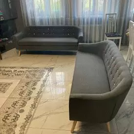 Диван Florence 2-х местный, темно-серый/цветные пуговицы