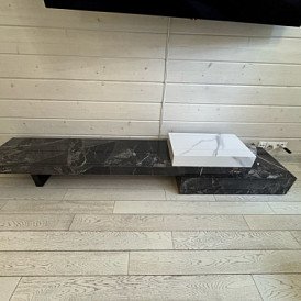 Стол журнальный Gabrielle (100), белый камень