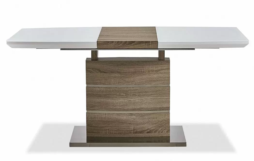 Стол раскладной Arioso Glass (120), белый/дуб - фото 13