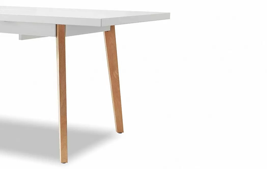 Стол раскладной Pamela 130-170, белый матовый/бук - фото 14