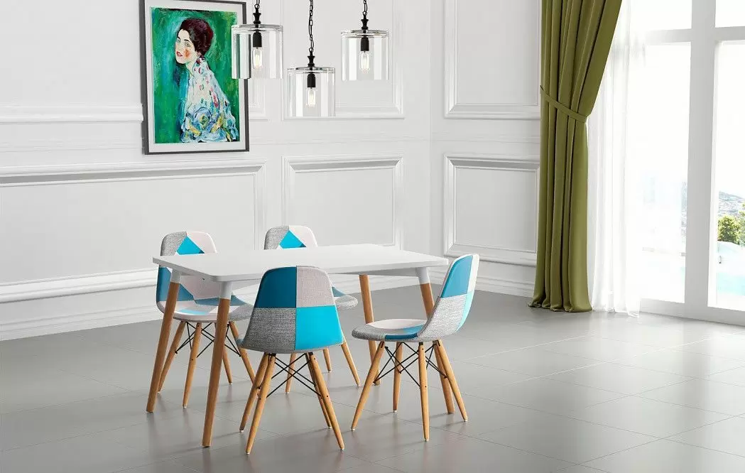 Стул Jolene (в стиле Eames), синий пэчворк - фото 2