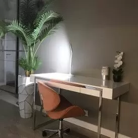 Стол письменный Ego, орех/белые ножки