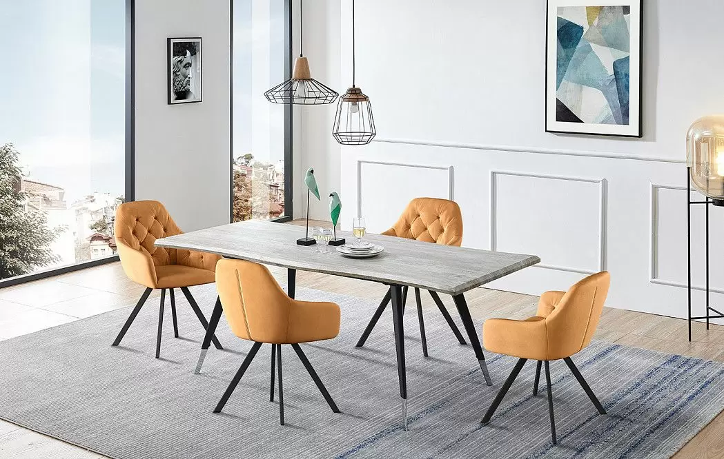 Стол раскладной Dusseldorf 140-180, античный дуб/черный - фото 16