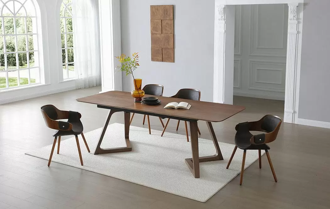 Стол Sabrina + 4 коричневых стула Jody