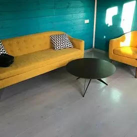 Диван Florence 2-х местный, темно-серый/цветные пуговицы