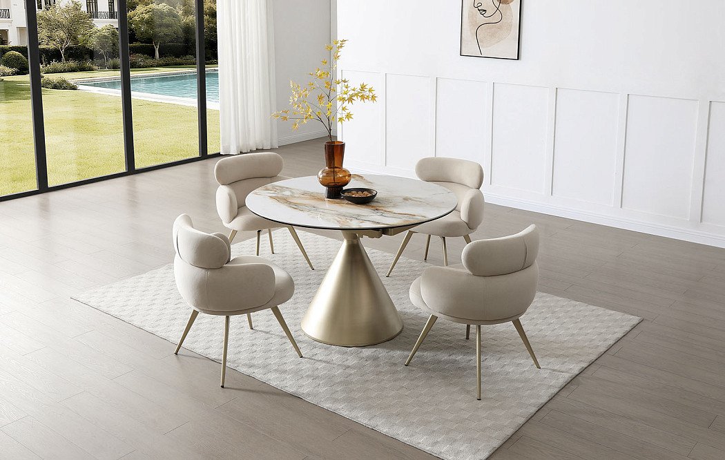 Стол раскладной Josephina 120-180, керамика/шампань - фото 2