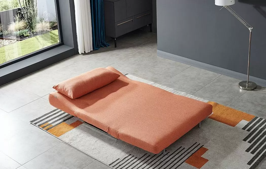 Диван-кровать Rosy 2-х местный, папайя/хром - фото 2