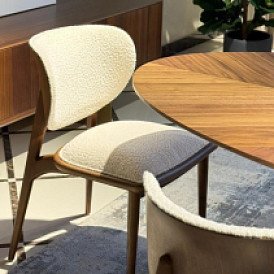 Стул Ian, белый/орех