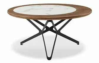 Стол журнальный Nicole (80), орех/керамика