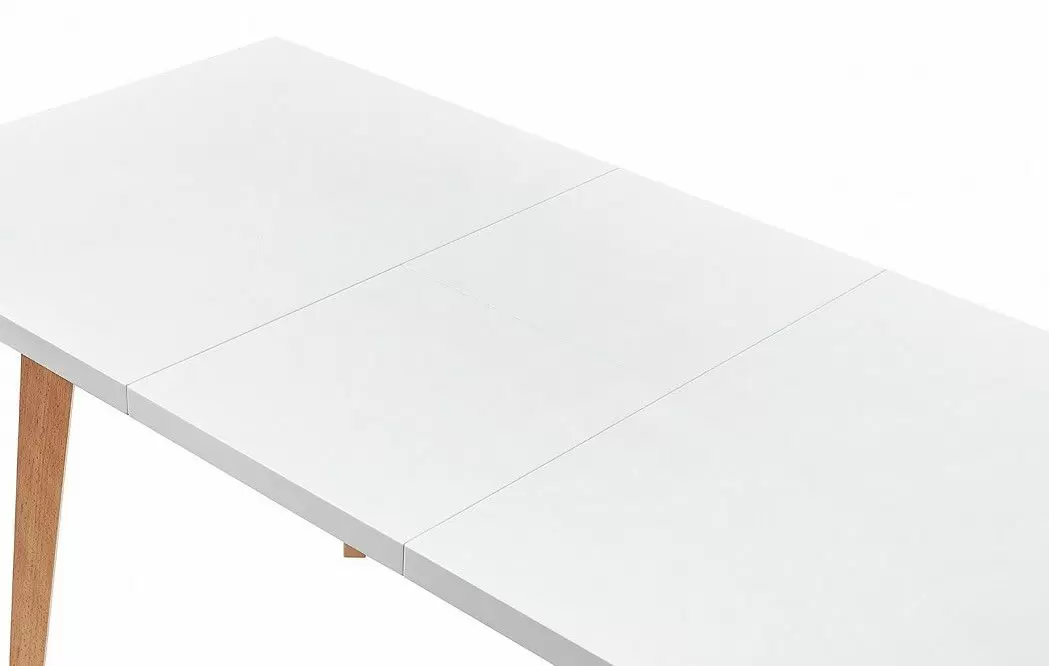 Стол раскладной Pamela 130-170, белый матовый/бук - фото 10