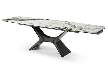 Стол раскладной Richard 180-270, светлая керамика/серый