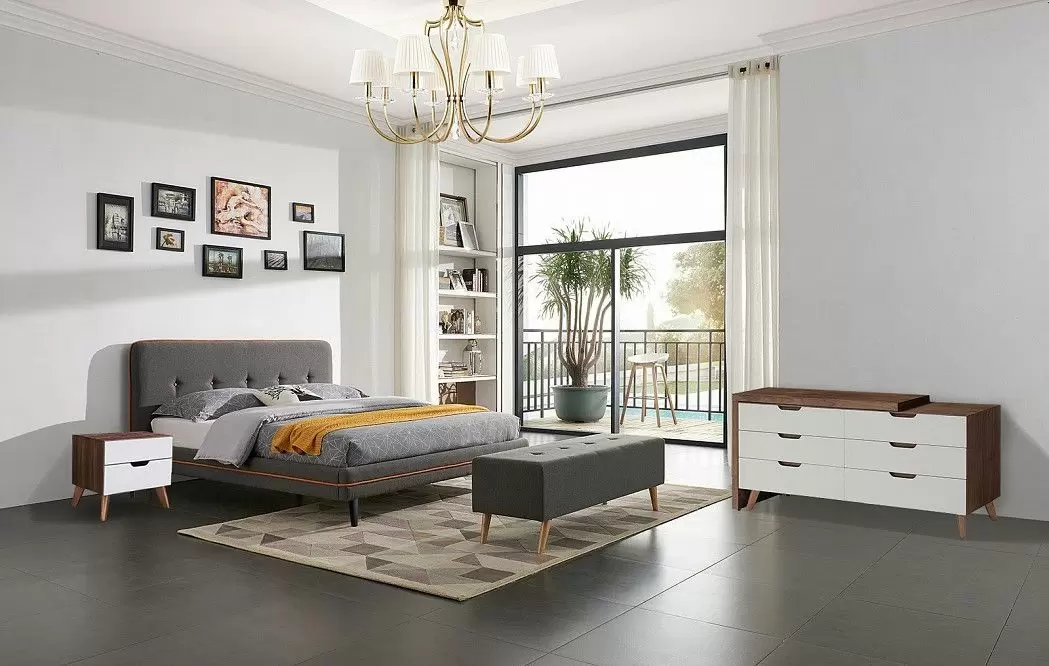 Кровать Madeira, серо-коричневый/черные ножки - фото 9