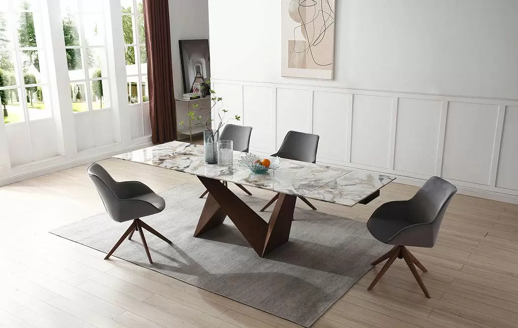 Стол раскладной Portofino 160-240, светлая керамика/орех - фото 3