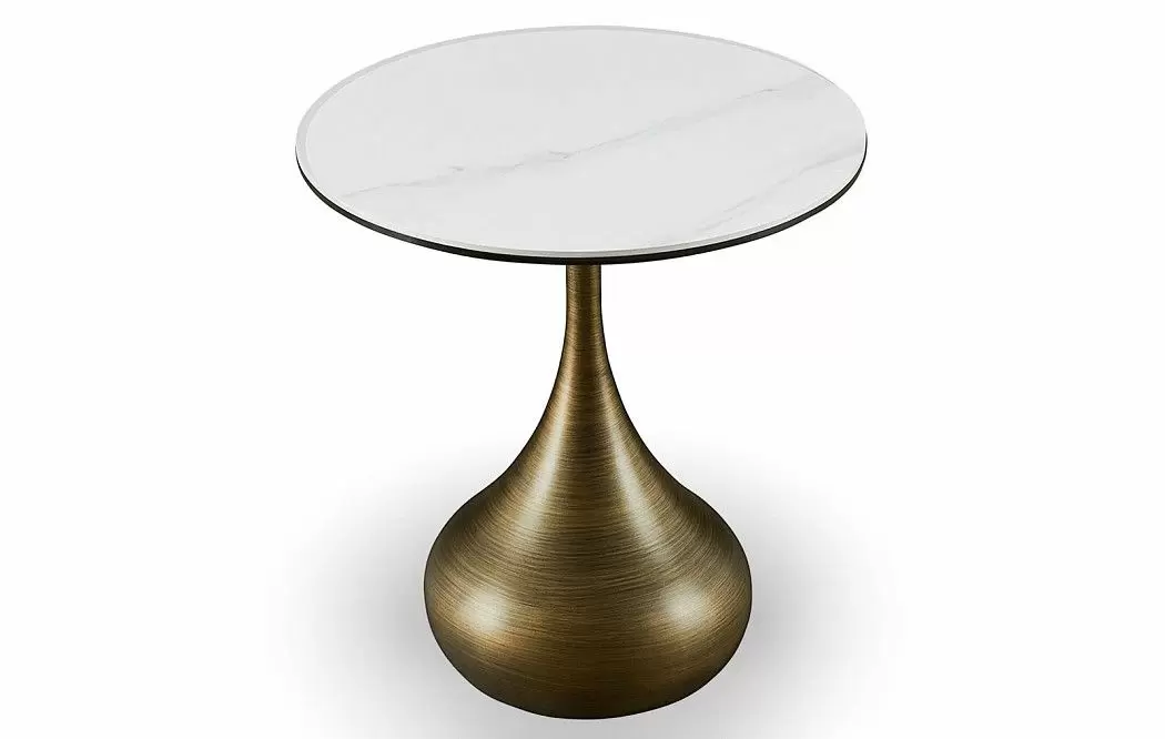Стол журнальный Reggio (50), белый камень/бронза