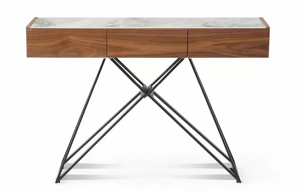 Консоль Cross, орех/светлая керамика - фото 4