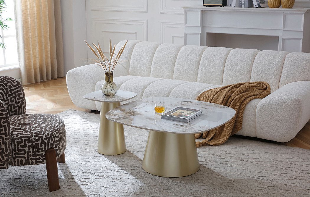 Стол журнальный Antonia (90), шампань/керамика - фото 2